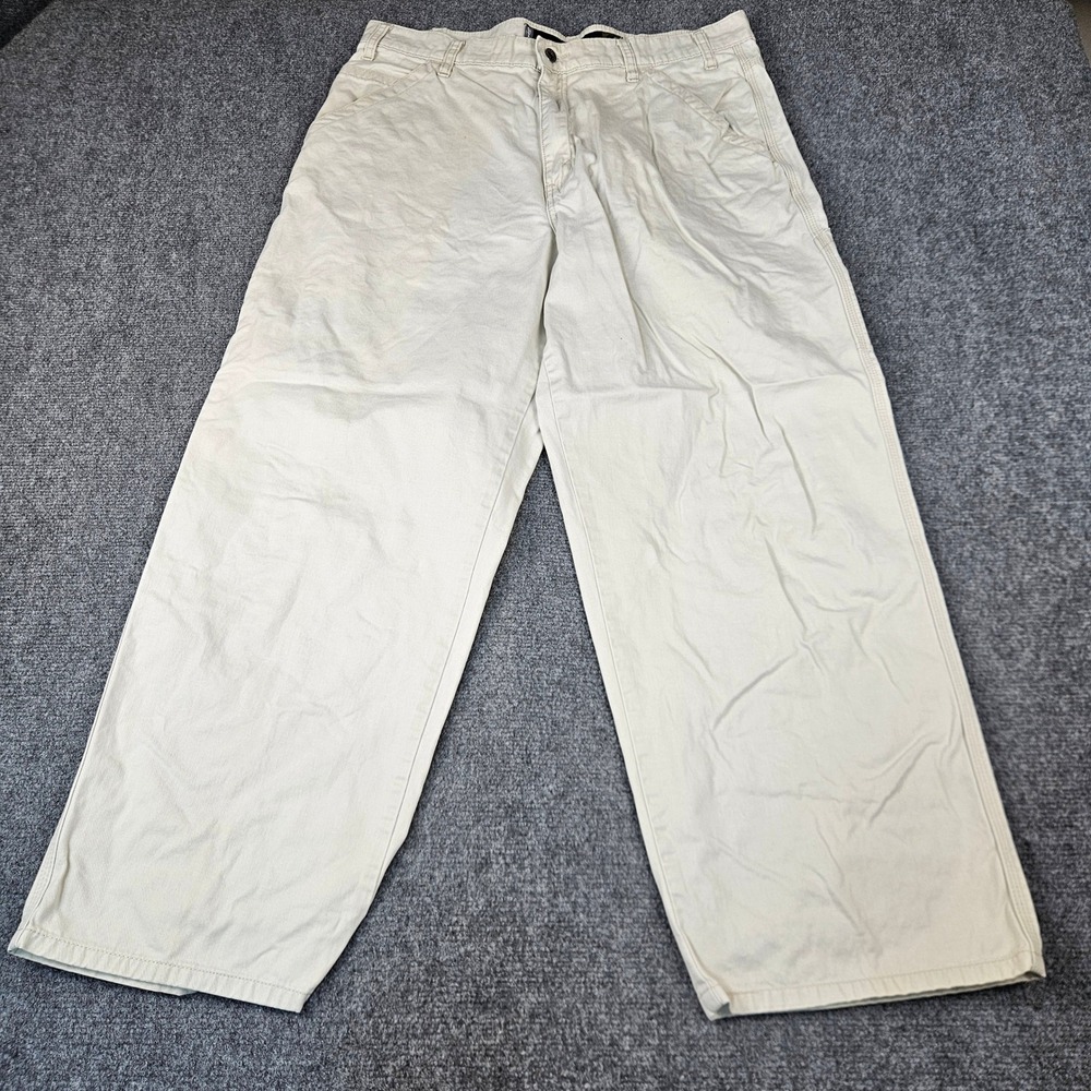 Vintage 90s Levi's SilverTab Khakis Baggy Utility Pants White 36 Hong Kong